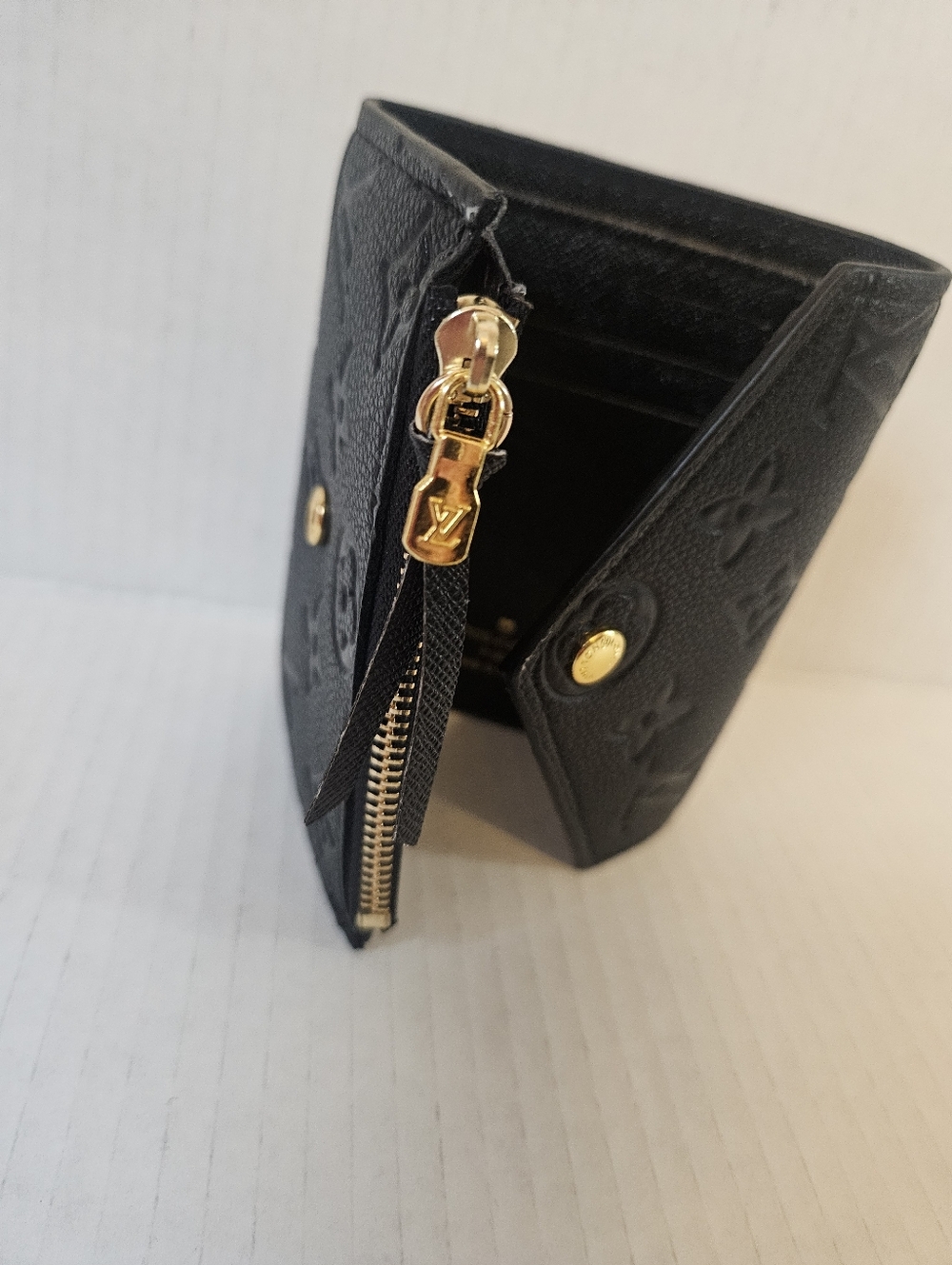 Monogram Canvas Small Envelope Wallet - Black with Gold Snap - Picture 5 of 5